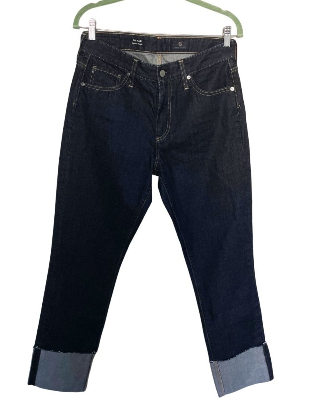 NWOT AG Adriano Goldschmied Mari High Rise Straight Cuffed Jeans Women Sz 29